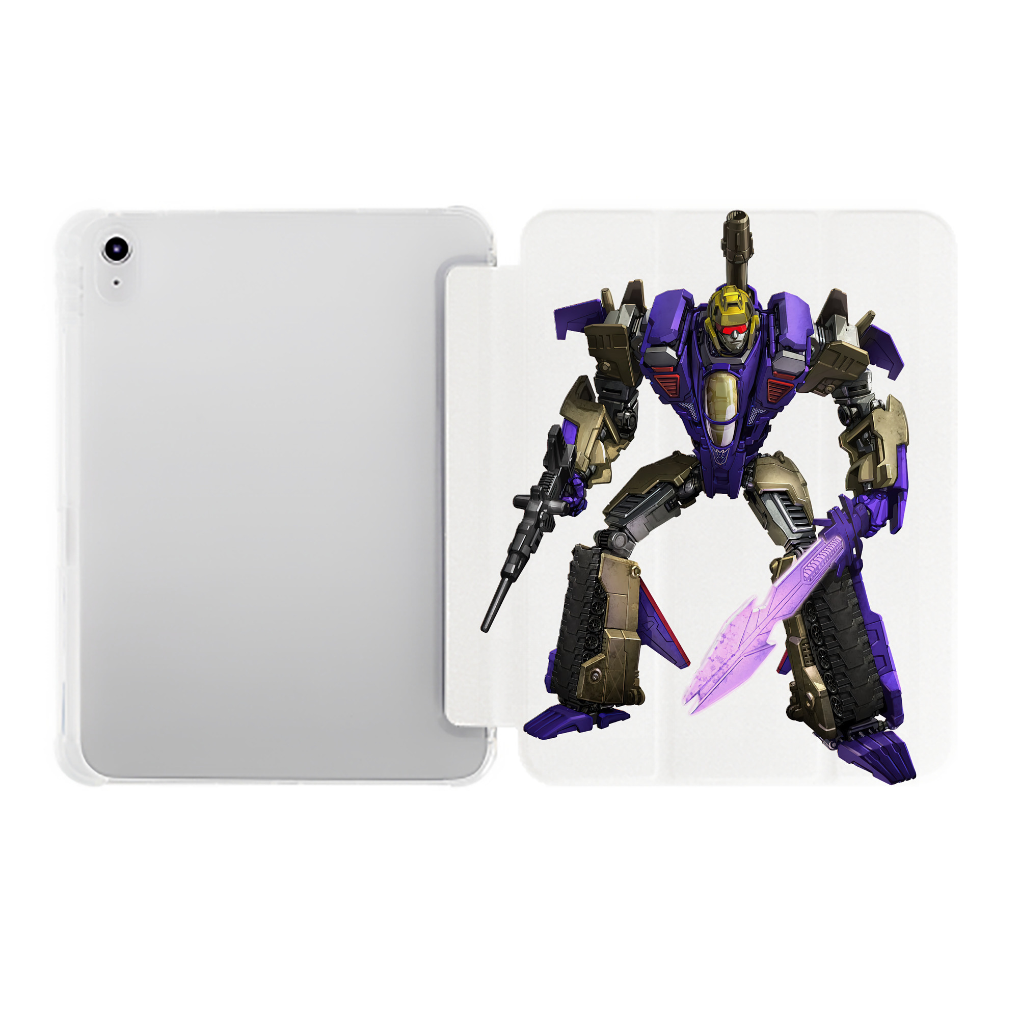 （画像用） Transformers トランスフォーマー IPad ケース ペン収納付き 三つ折りスタンド PUレザー×シリコン 対応機種9.5/10.5/10.9インチ